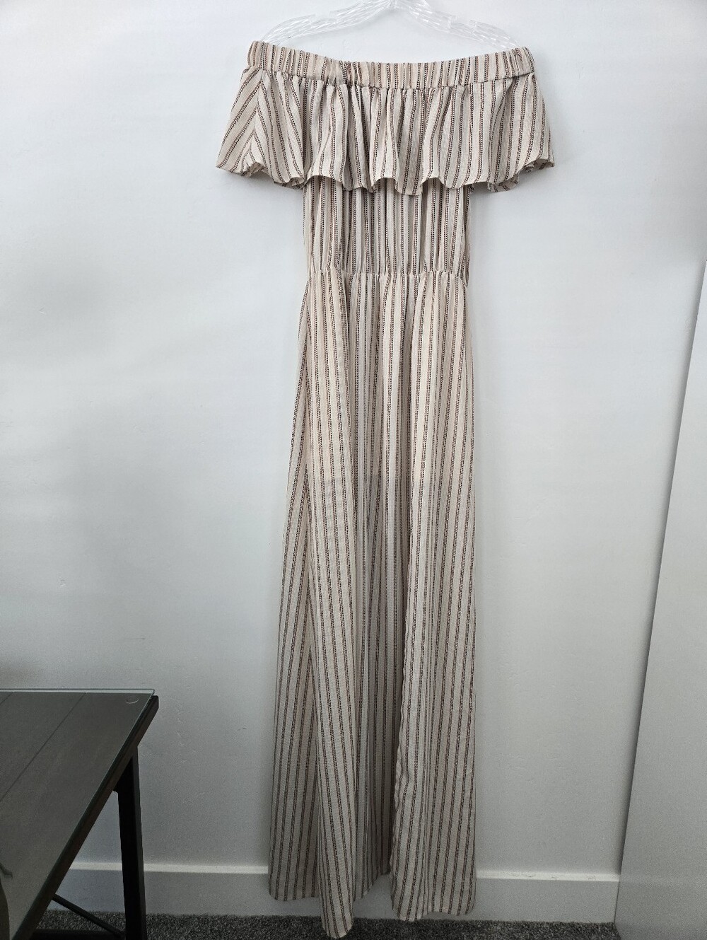 Sage the Label Bohemian Off-The-Shoulder Striped Maxi Dress. Size small